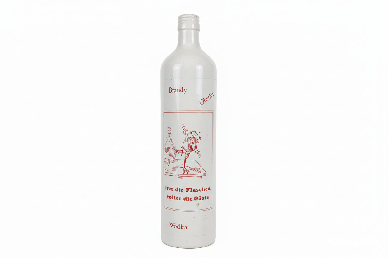 Vintage German “Je leerer die Flaschen” Novelty Liquor Bottle