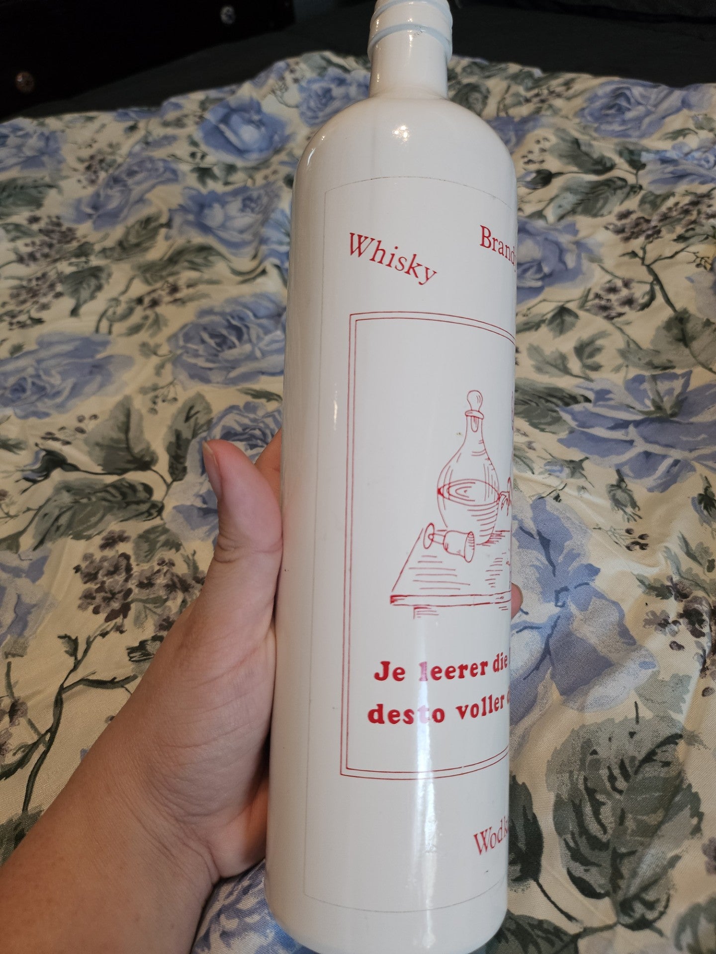 Vintage German “Je leerer die Flaschen” Novelty Liquor Bottle