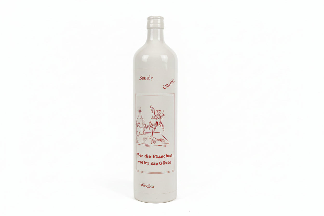 Vintage German “Je leerer die Flaschen” Novelty Liquor Bottle
