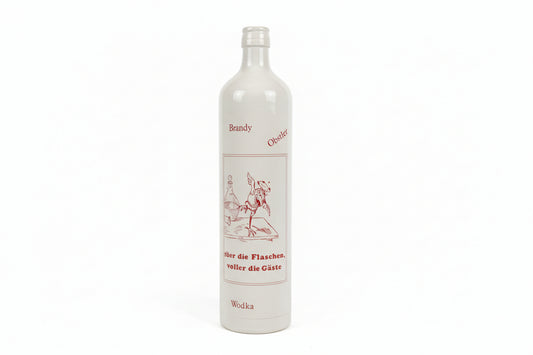Vintage German “Je leerer die Flaschen” Novelty Liquor Bottle